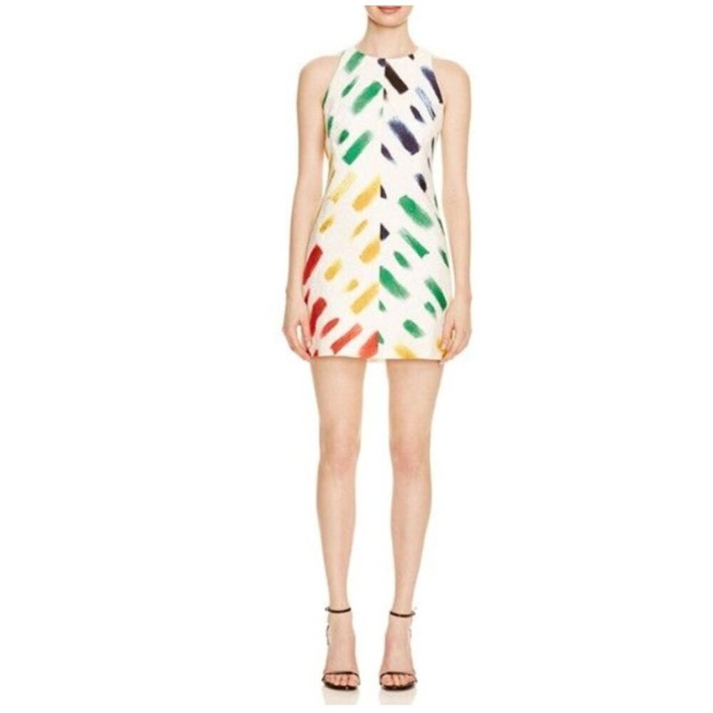 NEW Milly Brushtroke Print Shift Dress in Multi Size 8